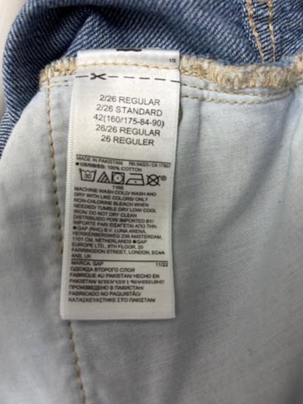 GAP Women's High Rise Wide Leg Jeans 2 26 Regular Dark Wash Blue Denim NEW NWOT - Picture 4 of 9